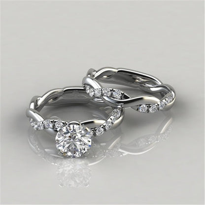 Women's Twist Diamond Fashion Twisted Engagement Wedding Rings