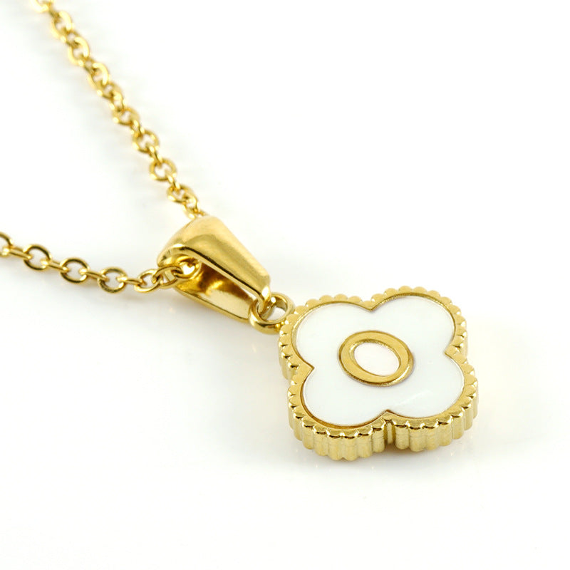 Women's Four-leaf Clover Pendant Stainless Steel Gold Necklaces