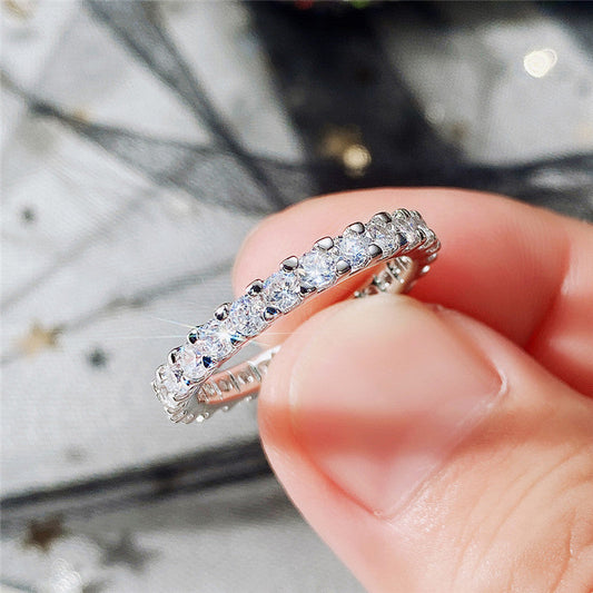 Women's Starry Full Circle Simulation Zircon Affordable Rings