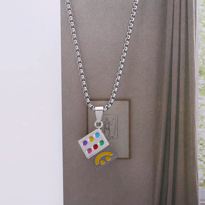 Women's & Men's & Lucky Smiley Face Dice Pendant Necklaces