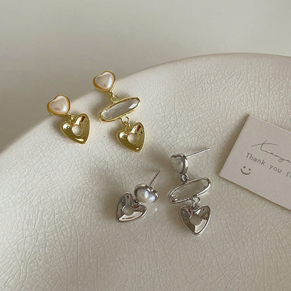 Women's Heart Design Sense Niche Retro Personality Earrings