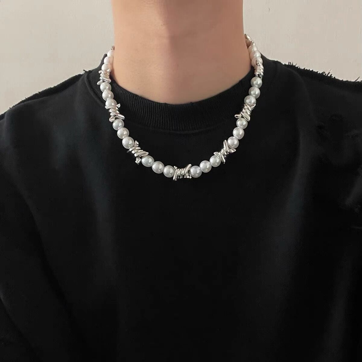 Pearl Hip Hop Style Boys Female Necklaces