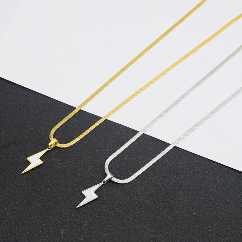 White Shell Lightning Pendant Snake Bones Necklaces