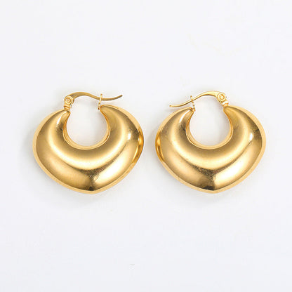 Steel Creative Geometric Letters Shaped Gold Earrings