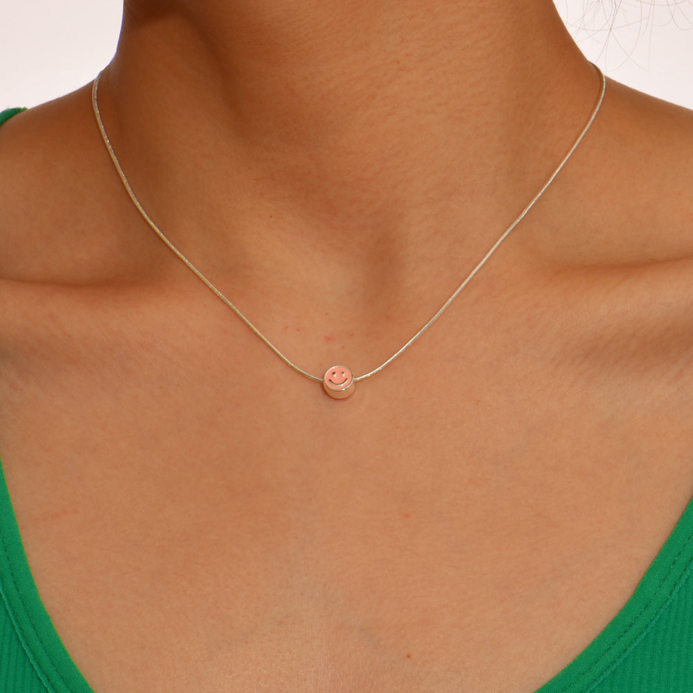 Fashion Dripping Smiley Face Multicolor Personalized Necklaces
