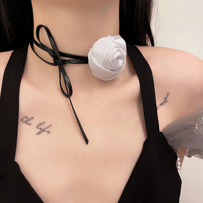 Niche Handmade Rose Flower Dark Hot Necklaces