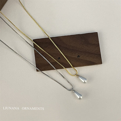 Women's Cold Style Water Drop Pendant Temperament Wild Niche Gold Necklaces