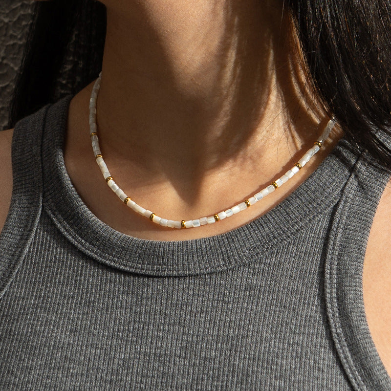 Women's Style Beige Beaded For Design Handmade Necklaces