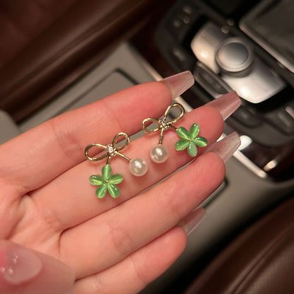 Needle French Opal Simple And Stylish Earrings