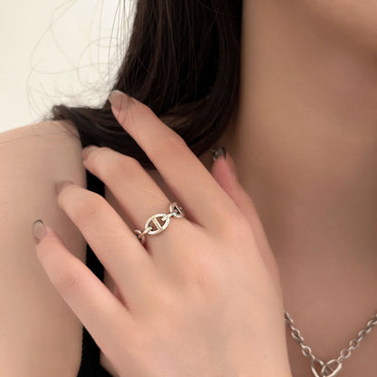 Sterling Sier Simple Interval Pig Nose Collection Necklaces