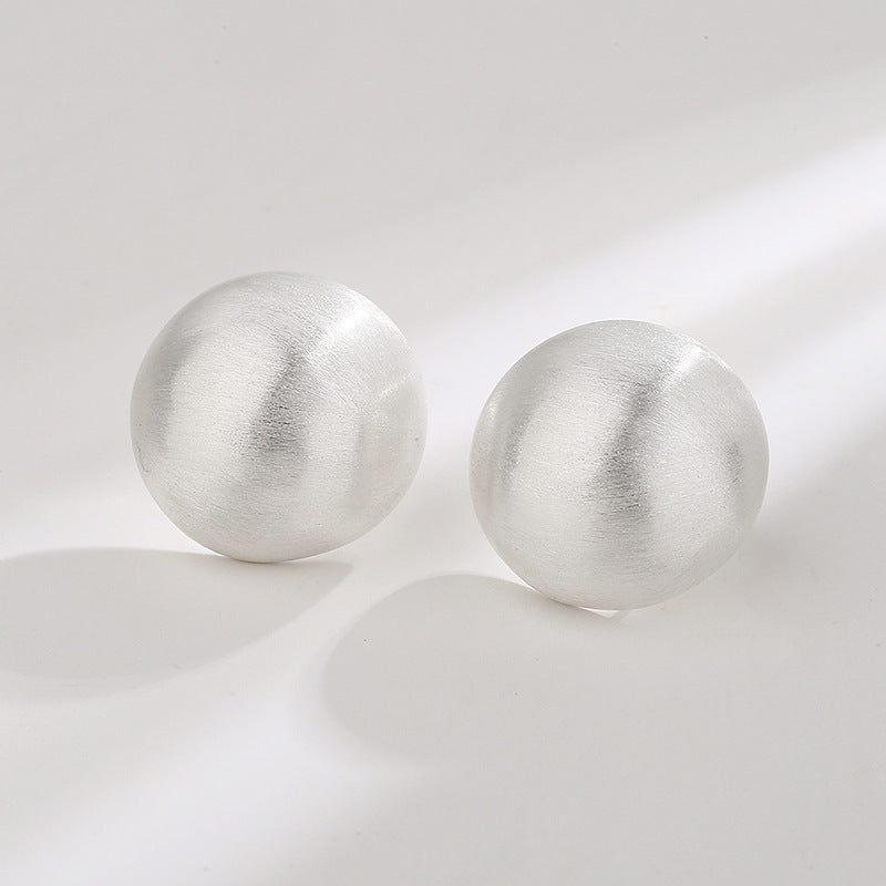 Brushed Temperament Ball Female Frosty Style Earrings