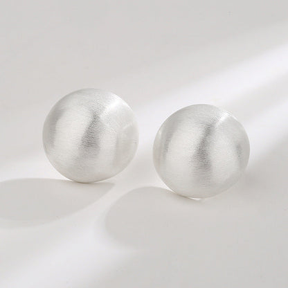 Brushed Temperament Ball Female Frosty Style Earrings
