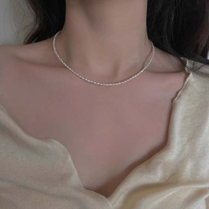 Women's Strong Light Natural Freshwater Grain Of Rice Niche Necklaces