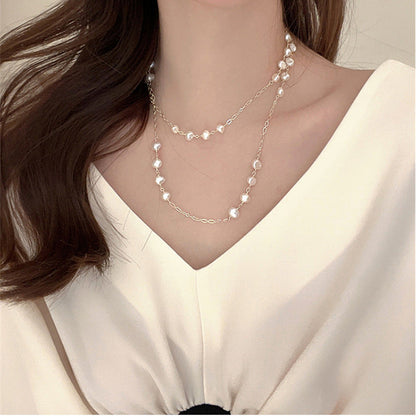 Women's Pearl Sweater Chain Light Luxury Minority Necklaces