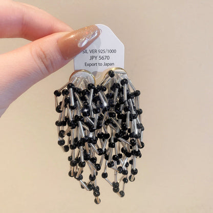 Sier Needle Dopamine Color Flower Letter Rings