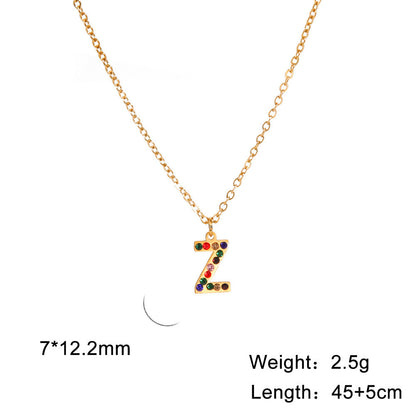 Titanium Steel Light Luxury And Simplicity Colorful Necklaces