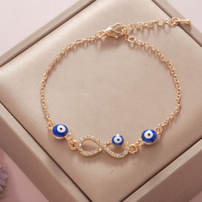 Women's Electroplated Devil's Eye Four-leaf Clover Fashion Bracelets