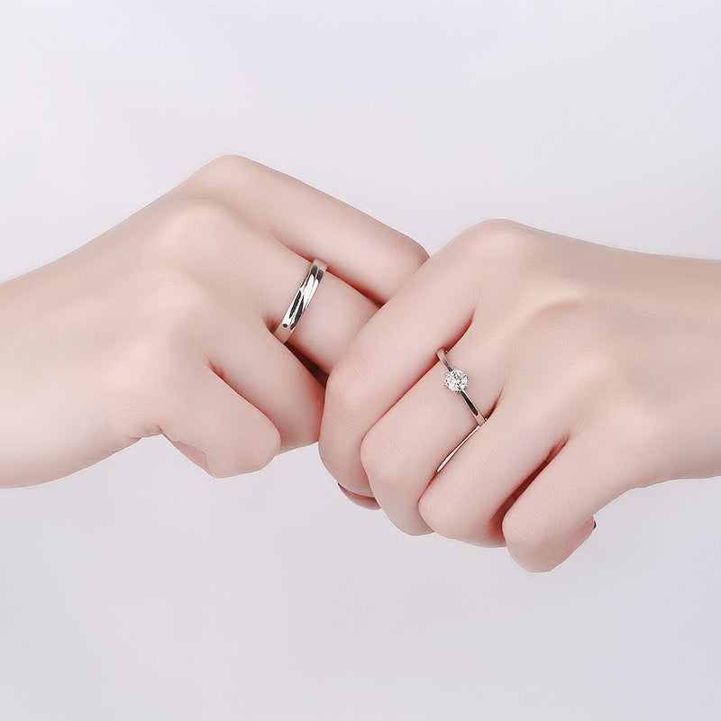 Minority Simple Zircon Diamond Open Valentine's Rings