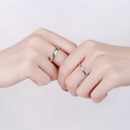 Minority Simple Zircon Diamond Open Valentine's Rings