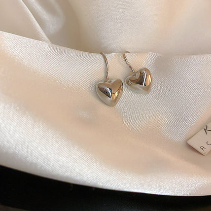 Metallic Simple Love Heart Small Fashion Elegant Earrings