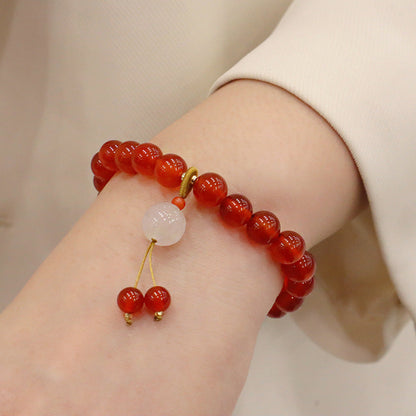 Red Agate Female Chalcedony Bodhi Flower Bracelets