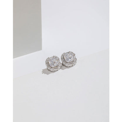 Women's Carbon Diamond Square For Niche Temperament Ice Earrings