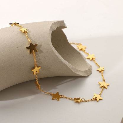 Women's Fashion Gold-plated Stainless Steel Pentagram Star Necklaces