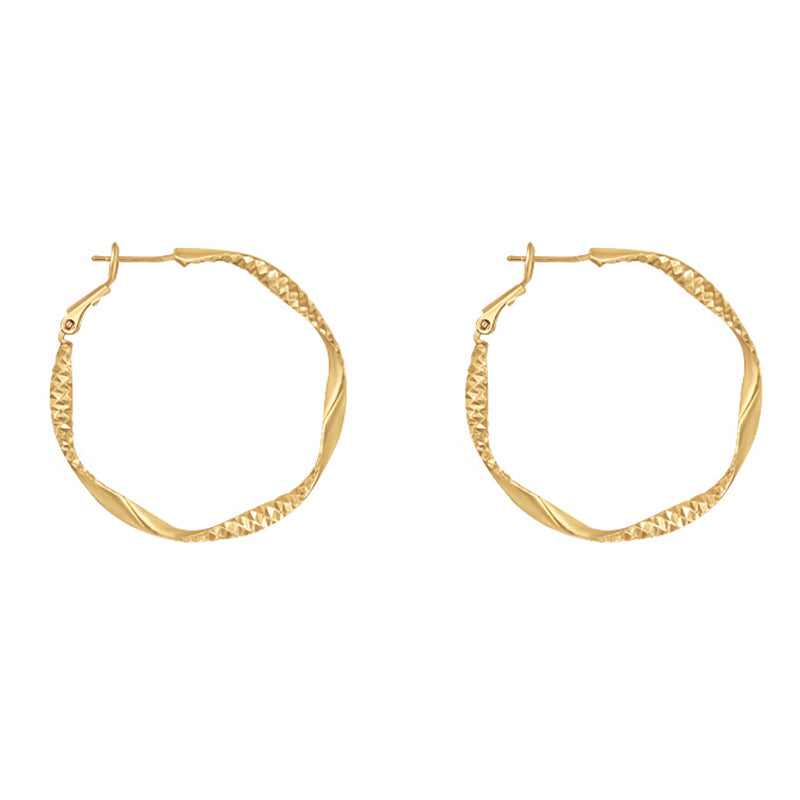 Women's Sier Needle Minimalism Personality Design Twisted Earrings