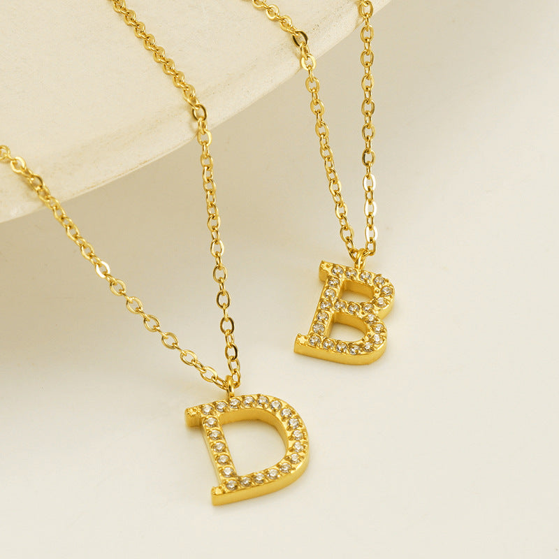 Women's English Letter Pendant High-grade Clavicle Chain Necklaces