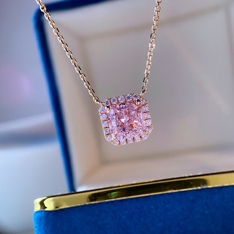 Style Female Temperament Princess Square Zircon Earrings