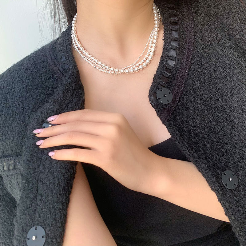 Sier Pearl Simple Gentle Sweet Fresh Necklaces