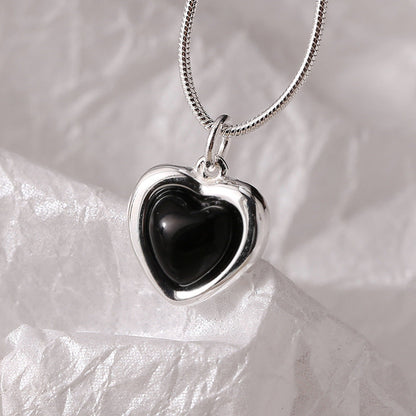 In Sterling Sier Black Onyx Female Simple Necklaces
