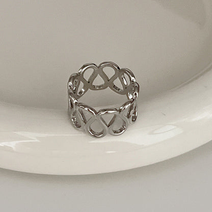 Sier Female Design Light Luxury Index Rings