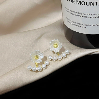 Flower Mori Style High-grade Temperament Pearl Earrings