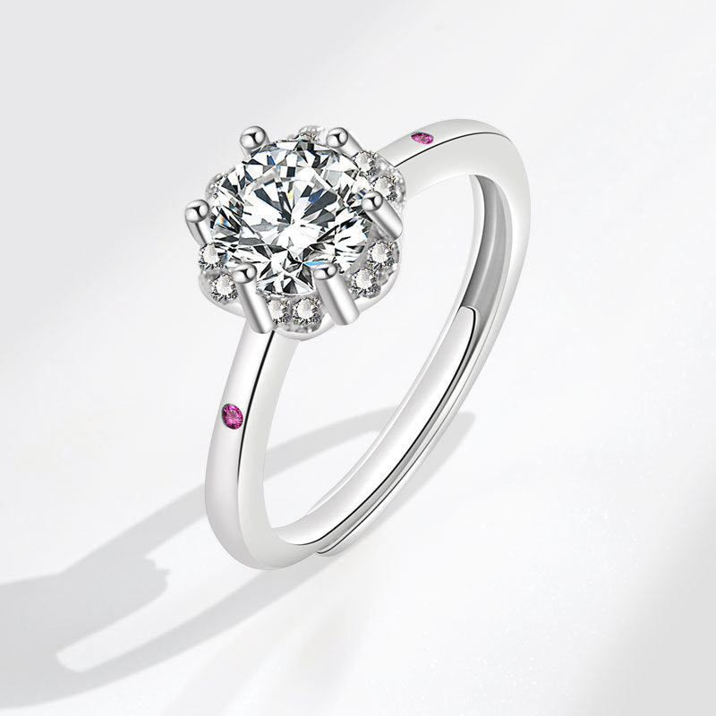 On High Carbon Diamond Eight Hearts Rings