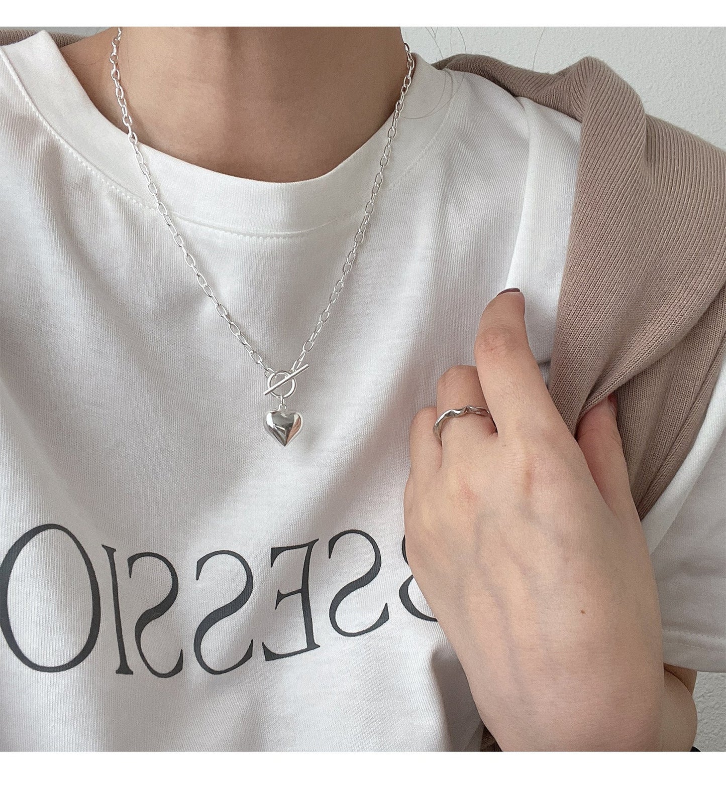 Love Heart Buckle Cool Earth Disco Necklaces