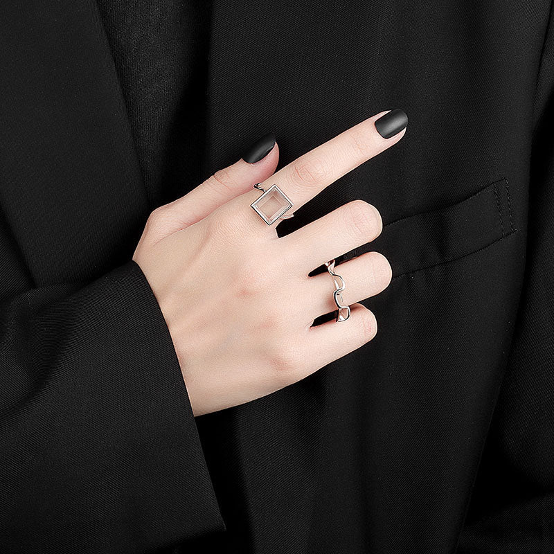 Style Niche Design Minimalist Versatile Irregular Wave Rings