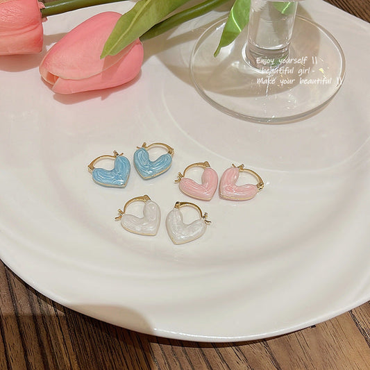 Advanced Design Drip Glazed Love Ear Earrings