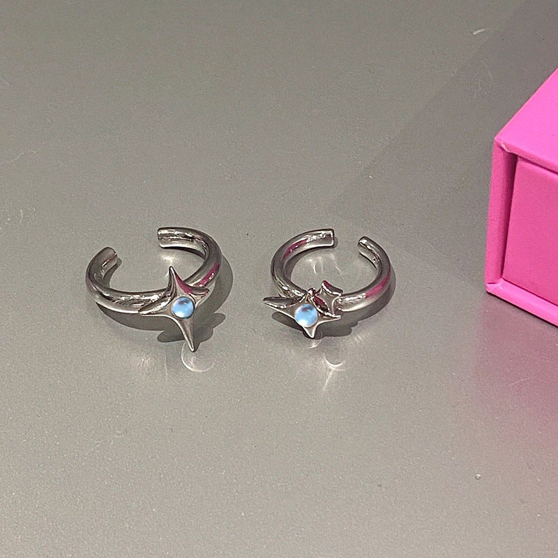 Women's Design Asterism Cold Style Light Luxury High-grade Moonstone Opal Rings