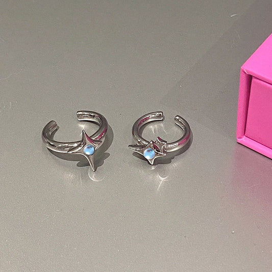 Women's Design Asterism Cold Style Light Luxury High-grade Moonstone Opal Rings