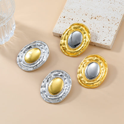 Women's Summer Metal Alloy Exaggerated Round Gold Earrings