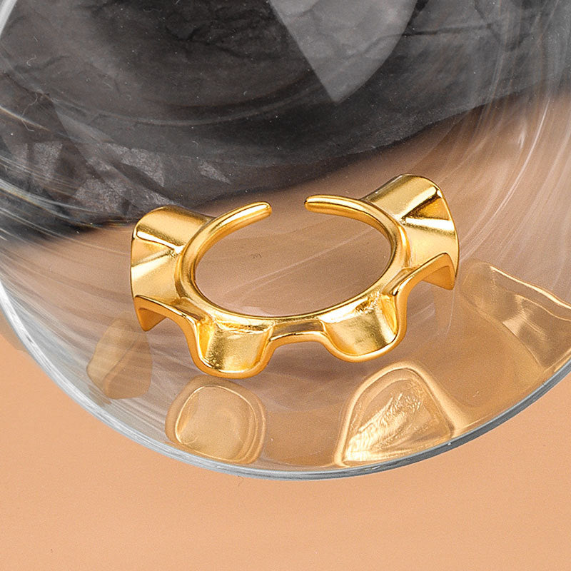 Style Niche Design Minimalist Versatile Irregular Wave Rings