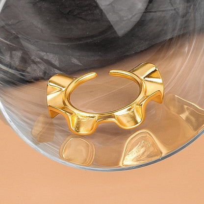 Style Niche Design Minimalist Versatile Irregular Wave Rings