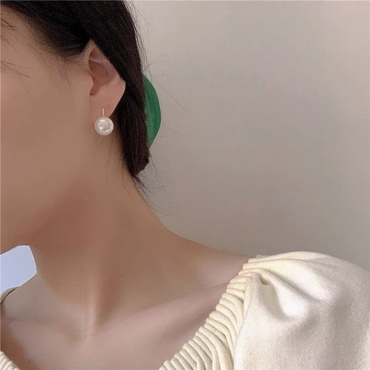 Women's Temperamental Sterling Sier Natural Pearl High-grade Earrings