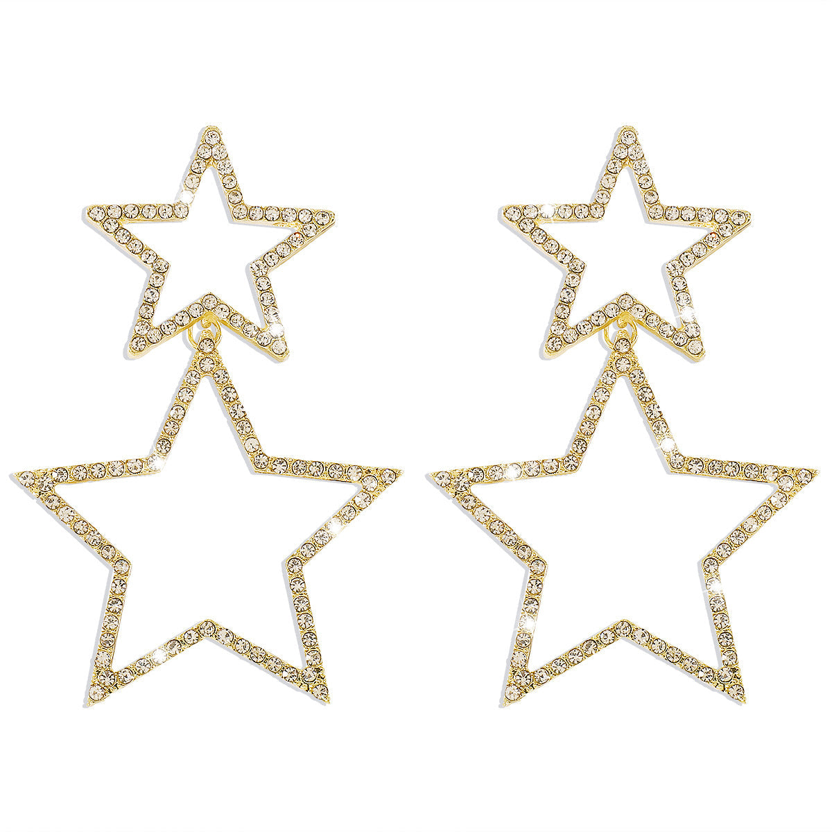 Women's Sexy Group Style Fashion Rhinestone Five-pointed Earrings