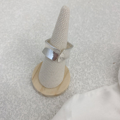 Style Wide Edge Female Sterling Sier Rings