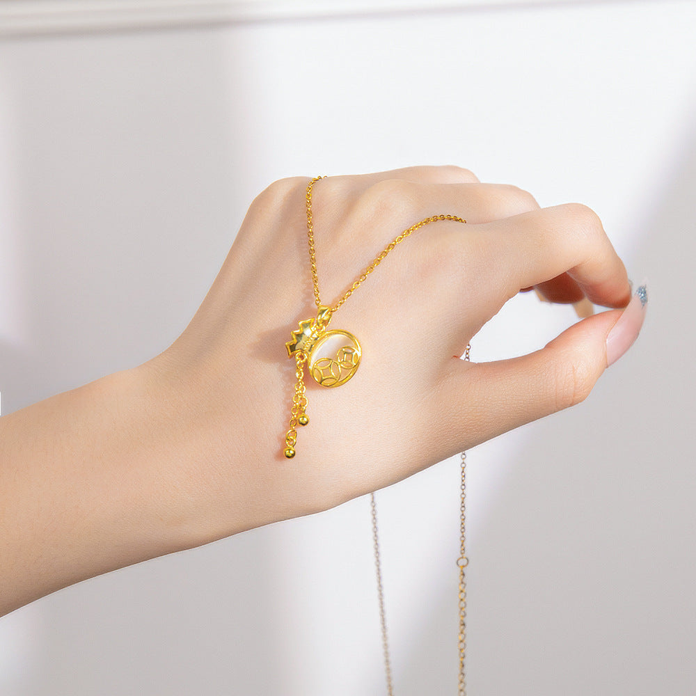 Women's Steel Exquisite Fully Jeweled Loving Heart Necklaces