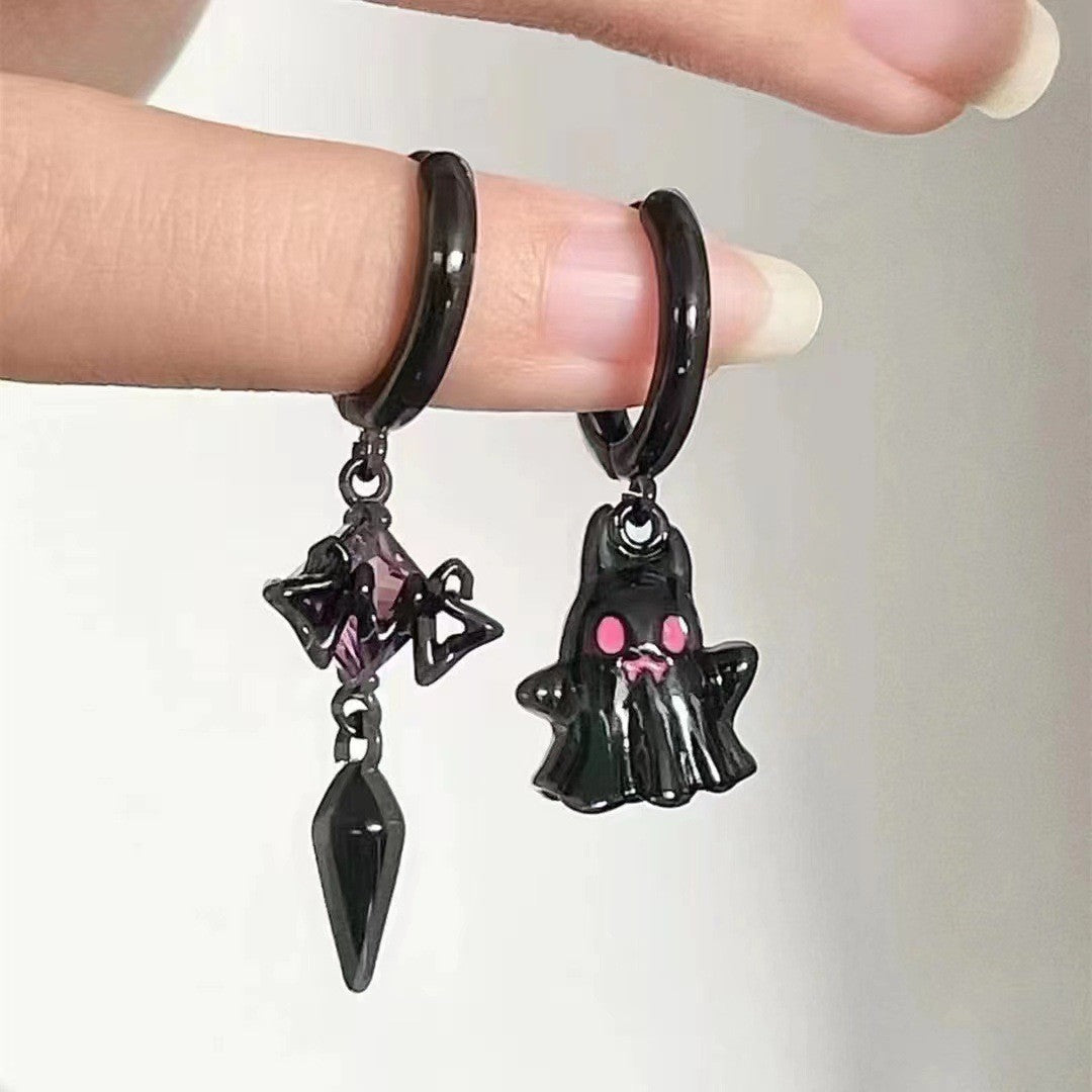 Asymmetric Little Ghost Female Cold Style Halloween Earrings