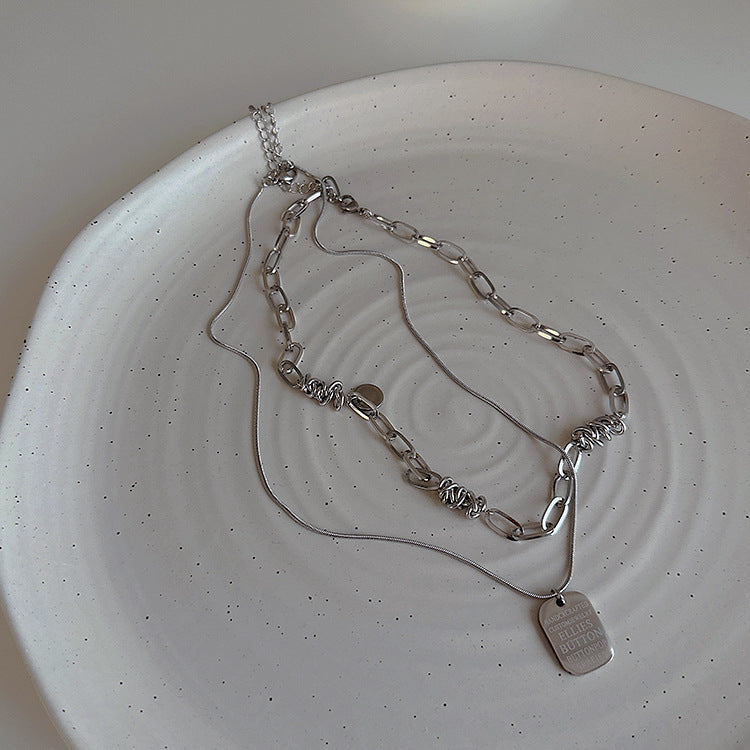Women's Chain Letter Tag For Retro Personality And Minimalism Necklaces