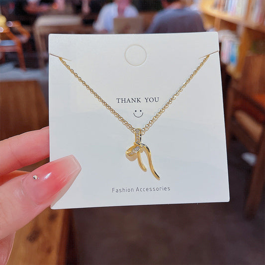 Women's Cold Bow Pendant Simple Clavicle Chain Accessories Necklaces